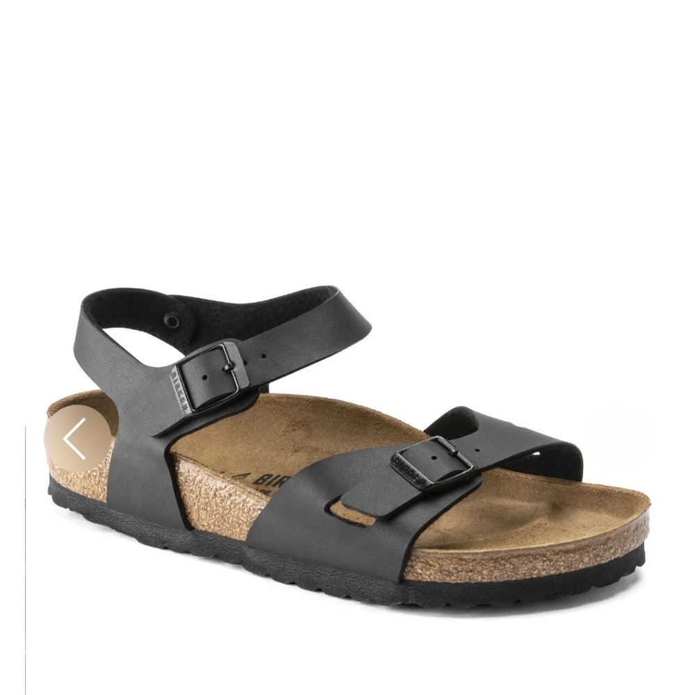 Birkenstock Rio Sandals Ankle Straps slingback women size 6/ 6.5 leather black